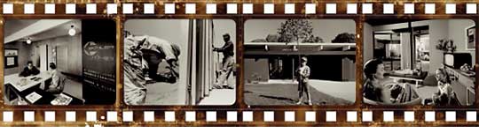 film strip with vintage photos
