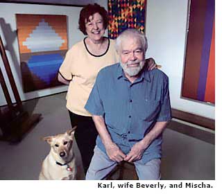 karl benjamin and wife and dog