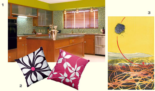 kitchen interior and pillow