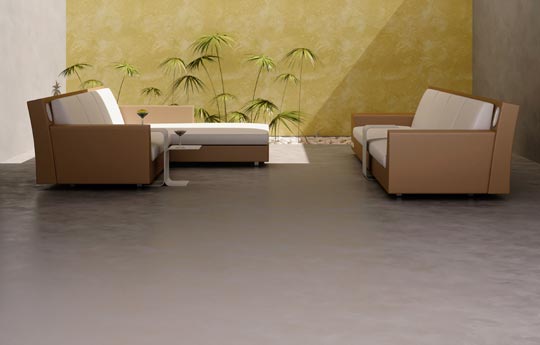 example of concrete floor living room