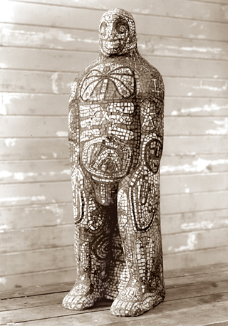 'Tattooed Man,' a three-dimensional sculpture by Ray Rice (1956).