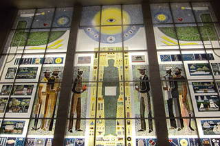 Emile Norman's huge mosaic window, Nob Hill Masonic Center, San Francisco (1958).