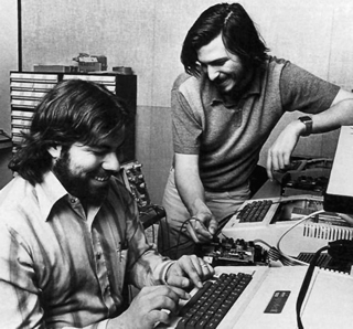 Jobs (right) and Wozniak in the early days. 