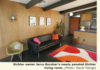 escobar's newly paneled living room