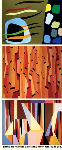three paintings by karl benjamin