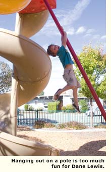resident playing in park